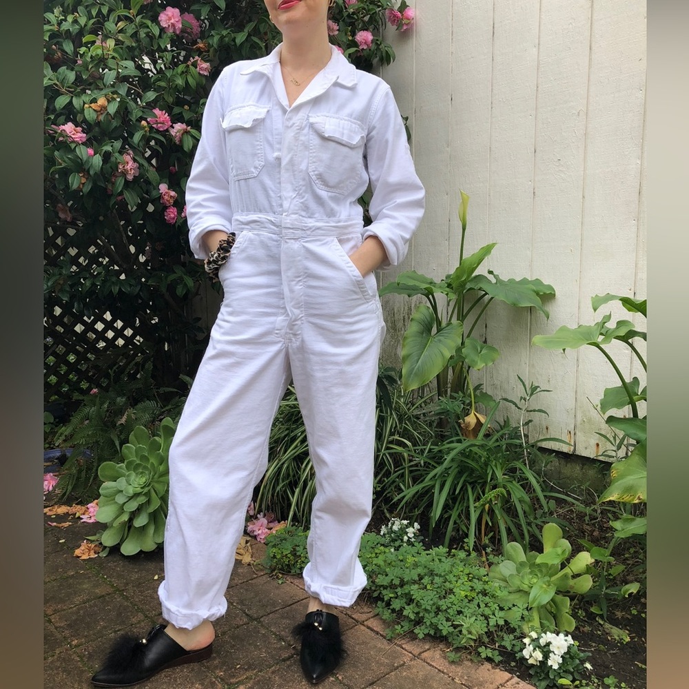 Vintage White Painters Jumpsuit Onesie